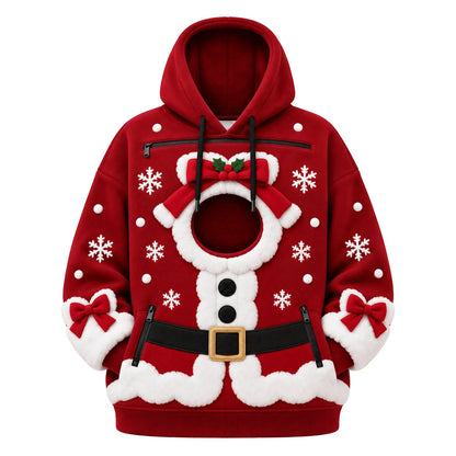 Pet Carrier Christmas Hoodie available colors: red, green, dark green and pink